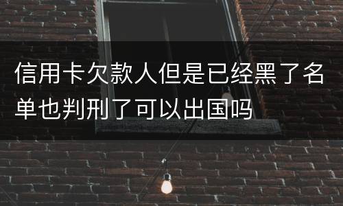 信用卡欠款人但是已经黑了名单也判刑了可以出国吗