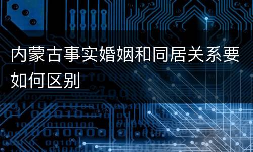 内蒙古事实婚姻和同居关系要如何区别