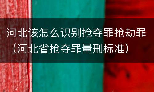 河北该怎么识别抢夺罪抢劫罪（河北省抢夺罪量刑标准）
