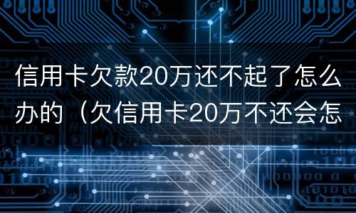 信用卡欠款20万还不起了怎么办的（欠信用卡20万不还会怎么样）