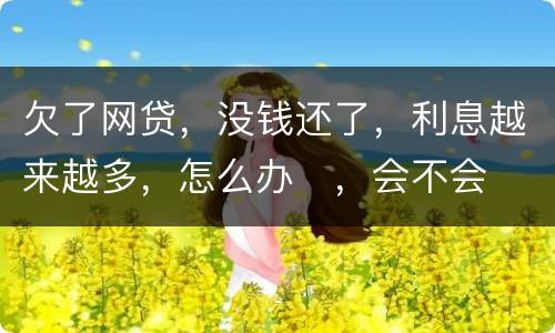 欠了网贷，没钱还了，利息越来越多，怎么办
，会不会被起