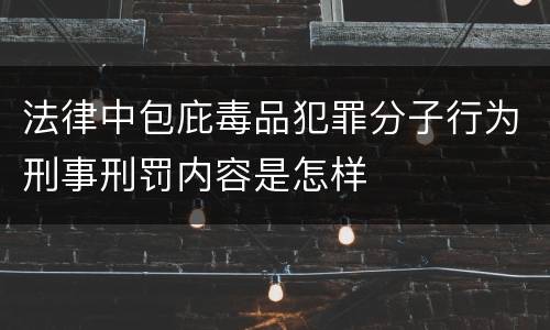 法律中包庇毒品犯罪分子行为刑事刑罚内容是怎样