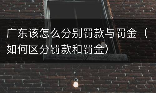 广东该怎么分别罚款与罚金（如何区分罚款和罚金）