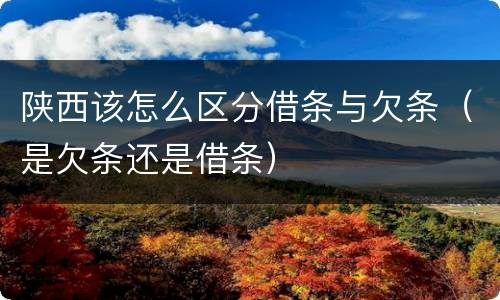 陕西该怎么区分借条与欠条（是欠条还是借条）