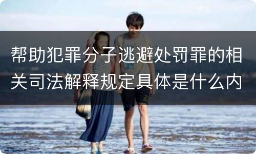 帮助犯罪分子逃避处罚罪的相关司法解释规定具体是什么内容
