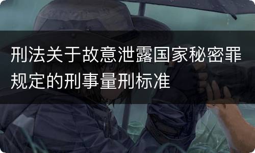 刑法关于故意泄露国家秘密罪规定的刑事量刑标准