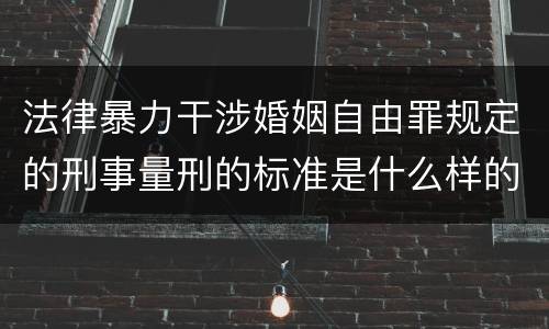 法律暴力干涉婚姻自由罪规定的刑事量刑的标准是什么样的