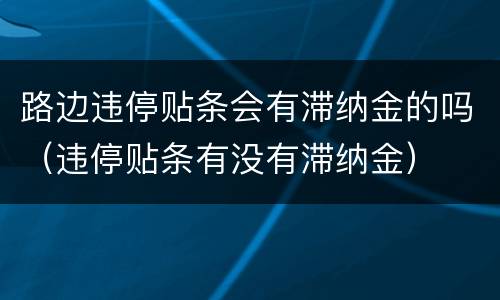 路边违停贴条会有滞纳金的吗（违停贴条有没有滞纳金）
