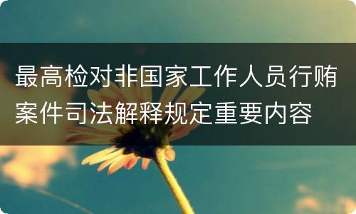 最高检对非国家工作人员行贿案件司法解释规定重要内容