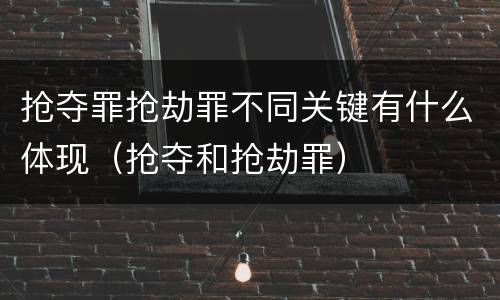 抢夺罪抢劫罪不同关键有什么体现（抢夺和抢劫罪）