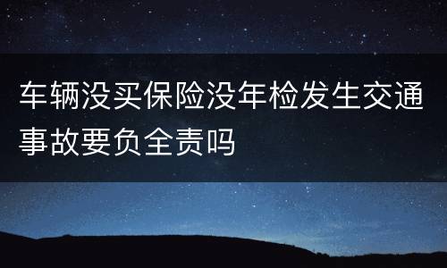 车辆没买保险没年检发生交通事故要负全责吗