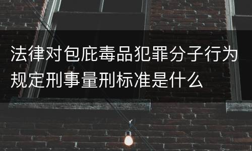 法律对包庇毒品犯罪分子行为规定刑事量刑标准是什么