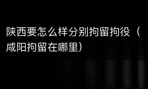 陕西要怎么样分别拘留拘役（咸阳拘留在哪里）