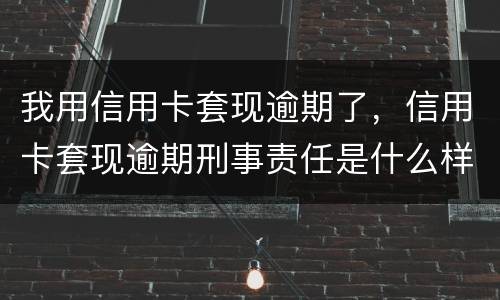 我用信用卡套现逾期了，信用卡套现逾期刑事责任是什么样的