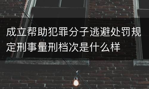 成立帮助犯罪分子逃避处罚规定刑事量刑档次是什么样
