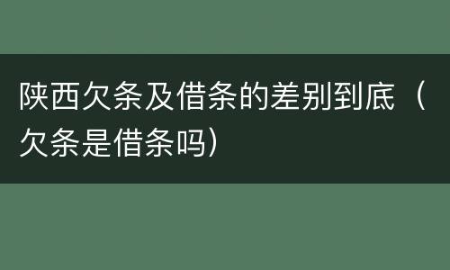 陕西欠条及借条的差别到底（欠条是借条吗）