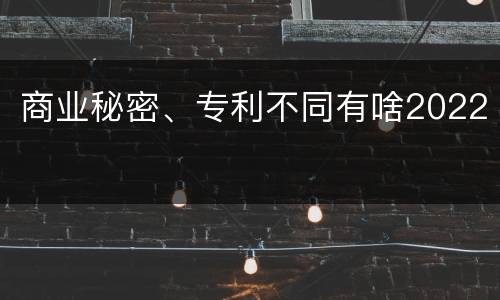 商业秘密、专利不同有啥2022