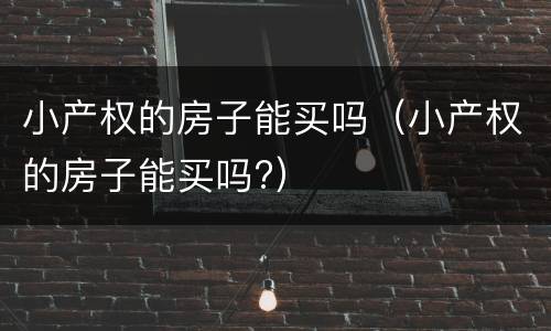 小产权的房子能买吗（小产权的房子能买吗?）