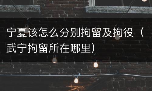 宁夏该怎么分别拘留及拘役（武宁拘留所在哪里）