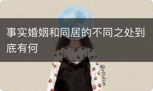事实婚姻和同居的不同之处到底有何