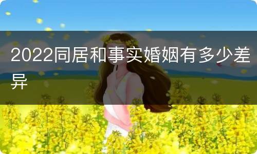 2022同居和事实婚姻有多少差异