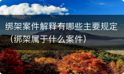 绑架案件解释有哪些主要规定（绑架属于什么案件）