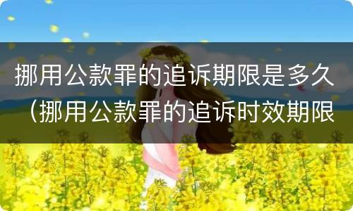 挪用公款罪的追诉期限是多久（挪用公款罪的追诉时效期限是多少年）