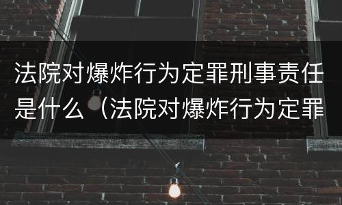 法院对爆炸行为定罪刑事责任是什么（法院对爆炸行为定罪刑事责任是什么处罚）