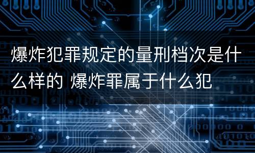 爆炸犯罪规定的量刑档次是什么样的 爆炸罪属于什么犯