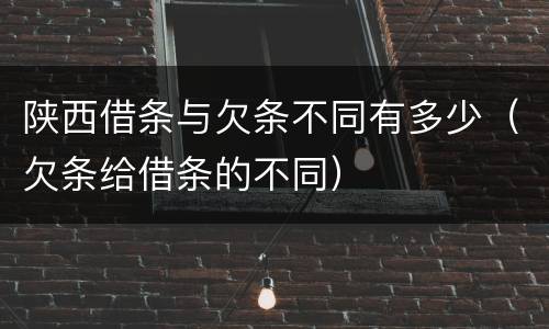 陕西借条与欠条不同有多少（欠条给借条的不同）