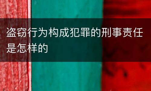 盗窃行为构成犯罪的刑事责任是怎样的