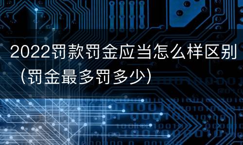 2022罚款罚金应当怎么样区别（罚金最多罚多少）