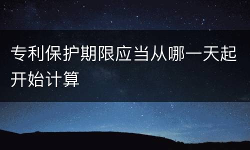 专利保护期限应当从哪一天起开始计算
