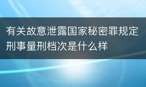 有关故意泄露国家秘密罪规定刑事量刑档次是什么样