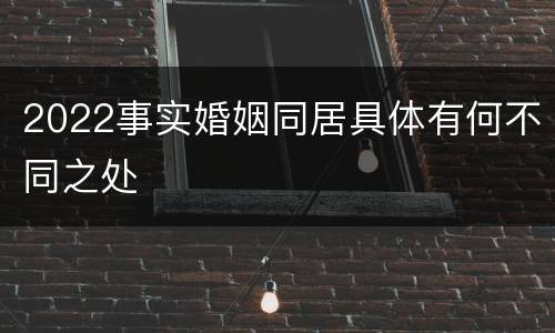2022事实婚姻同居具体有何不同之处