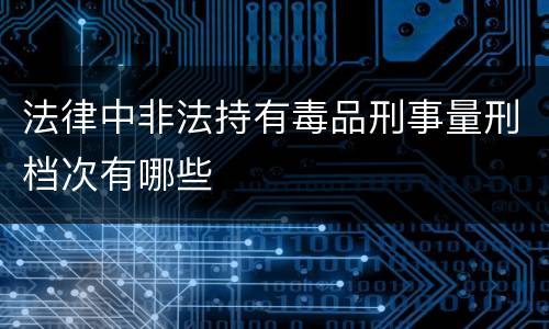 法律中非法持有毒品刑事量刑档次有哪些