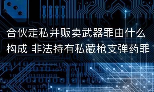 合伙走私并贩卖武器罪由什么构成 非法持有私藏枪支弹药罪的主体