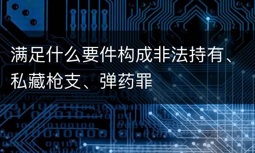 满足什么要件构成非法持有、私藏枪支、弹药罪