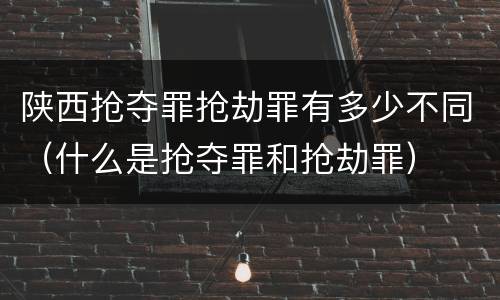 陕西抢夺罪抢劫罪有多少不同（什么是抢夺罪和抢劫罪）