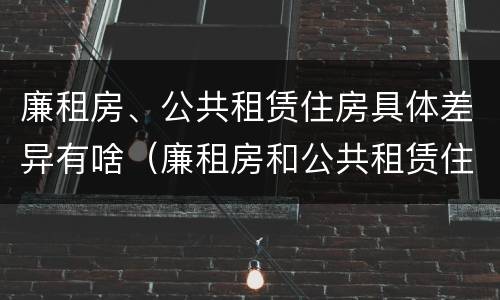 廉租房、公共租赁住房具体差异有啥（廉租房和公共租赁住房的区别）