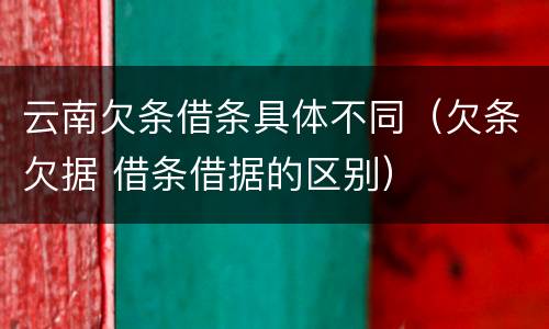云南欠条借条具体不同（欠条欠据 借条借据的区别）