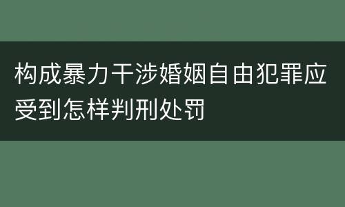 构成暴力干涉婚姻自由犯罪应受到怎样判刑处罚