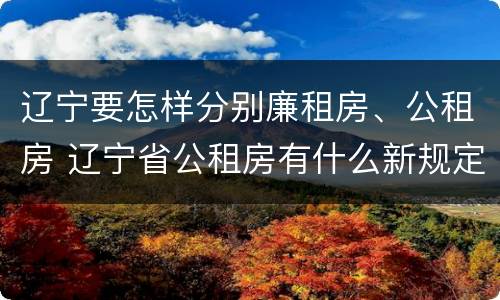 辽宁要怎样分别廉租房、公租房 辽宁省公租房有什么新规定