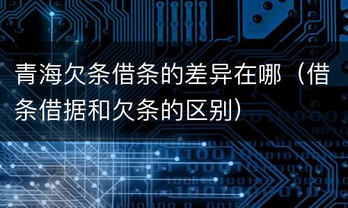 青海欠条借条的差异在哪（借条借据和欠条的区别）
