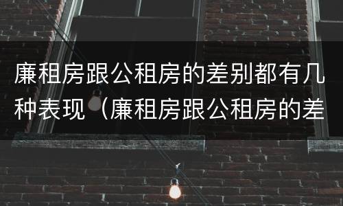 廉租房跟公租房的差别都有几种表现（廉租房跟公租房的差别都有几种表现形式）