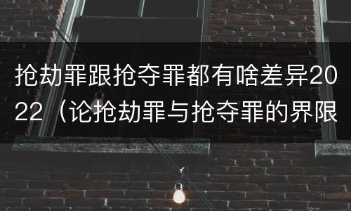 抢劫罪跟抢夺罪都有啥差异2022（论抢劫罪与抢夺罪的界限）