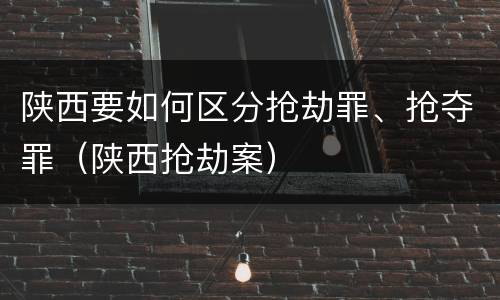 陕西要如何区分抢劫罪、抢夺罪（陕西抢劫案）