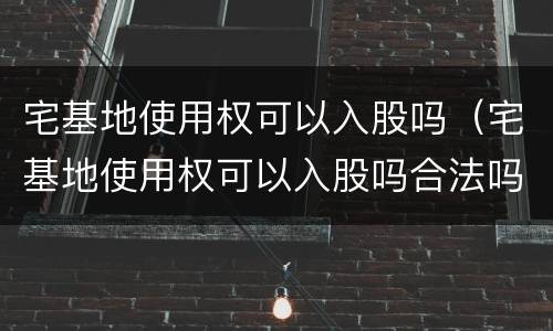 宅基地使用权可以入股吗（宅基地使用权可以入股吗合法吗）