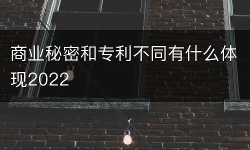 商业秘密和专利不同有什么体现2022