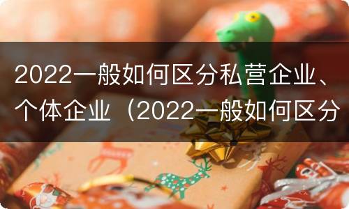 2022一般如何区分私营企业、个体企业（2022一般如何区分私营企业,个体企业和公司）